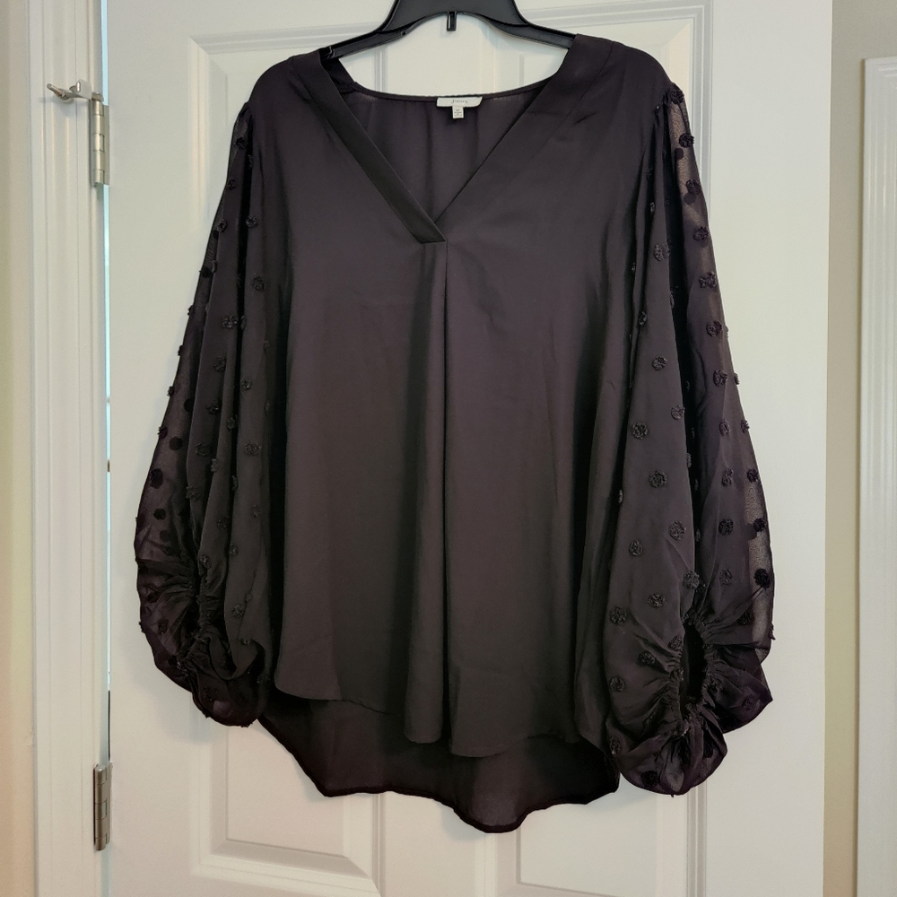 Oversized black blouse long sleeve